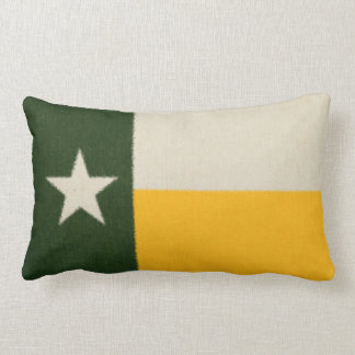 Coussin Rectangle Vert et tissu de drapeau du Texas d'or