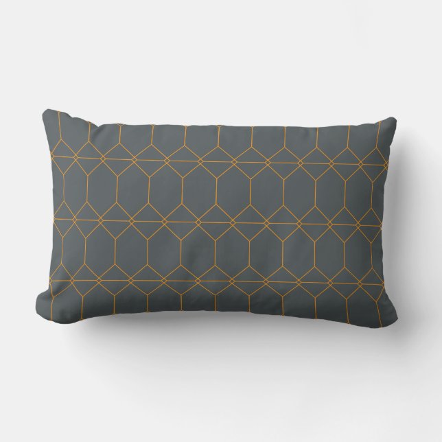Coussin Rectangle Vert, or, simple, rétro, élégante illustration (Recto)