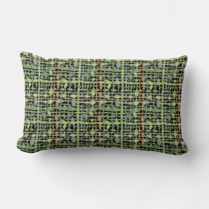 Coussin Rectangle Vert pelucheux de graphique de textile tissé