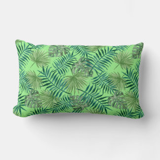 Coussin Rectangle Vert Plante feuille Motif Tropical