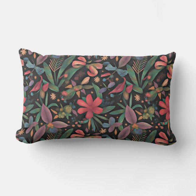 Coussin Rectangle Vibrant Floral et Botanique (Recto)