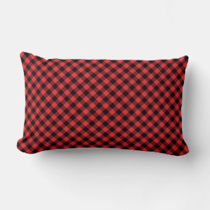 Coussin Rectangle Vichy Rouge Noir Buffalo