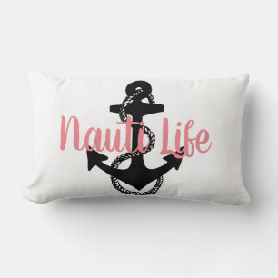 Coussin Rectangle VIE NAUTI nautique mignonne avec ancre