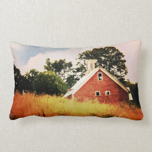 Coussin Rectangle Vieille grange rouge