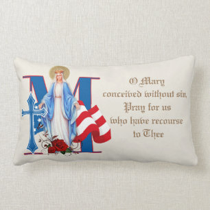 Coussin Rectangle Vierge catholique Marie Bébé Jésus Religieux ca