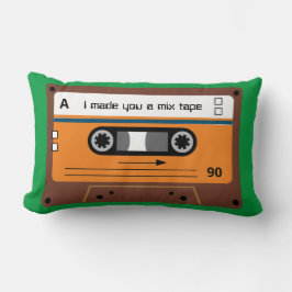 Coussin Rectangle Vieux Skool Mix de bande Brown et vert Cassette