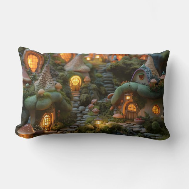 Coussin Rectangle Village de Gnome (Recto)
