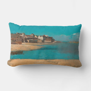 Coussin Rectangle Village en bord de mer en Bretagne par Odilon Redo