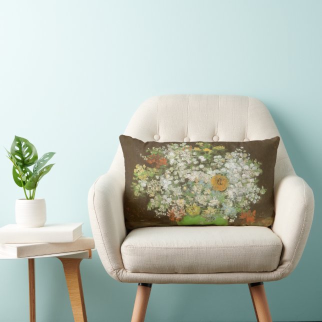 Coussin Rectangle Vincent van Gogh - Vase avec Zinnias et Fleurs (Chaise)