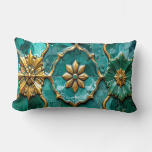 Coussin Rectangle Vintage Algerian Turquoise Ceramic Art Pillows