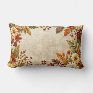 Coussin Rectangle Vintage Autumn Wreath Pillow - Classic Fall Floral