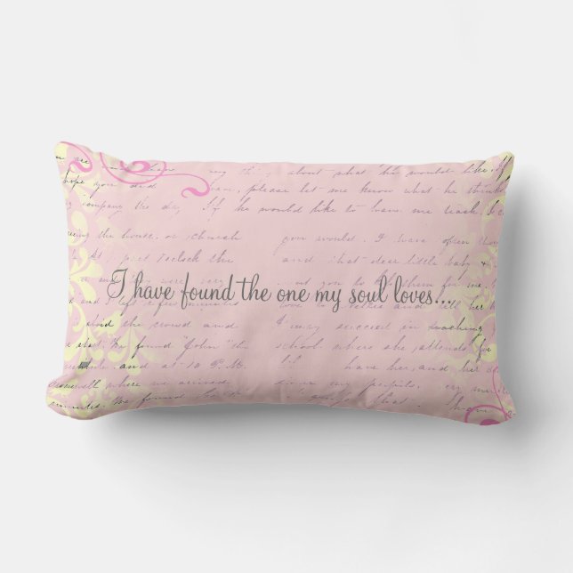 Coussin Rectangle Vintage Damas romantique avec Verse biblique (Recto)