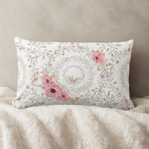 Coussin Rectangle vintage élégant motif floral antique