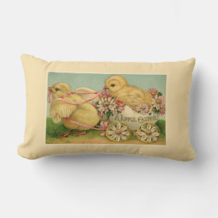 Coussin Rectangle Vintage Fluffy Chicks Pâques