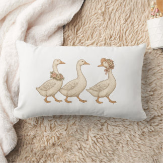 Coussin Rectangle Vintage Goose Parade Throw Pillow Farmhouse Decor
