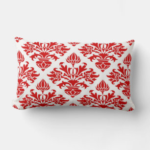 Coussin Rectangle Vintage Rouge Floral Damask #3 Large