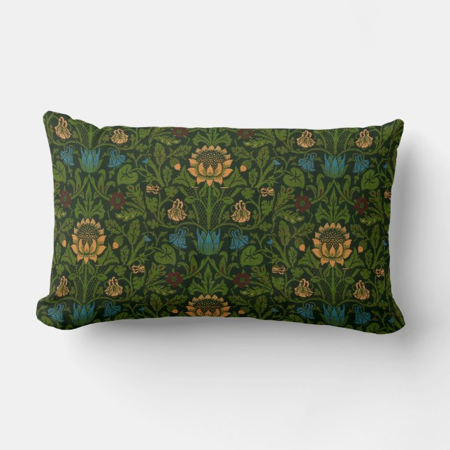 Coussin Rectangle Vintage William Morris Violet et Columbine (Recto)