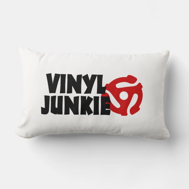 Coussin Rectangle Vinyl Junkie (Recto)