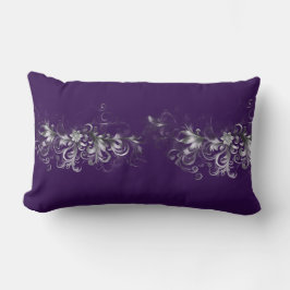 Coussin Rectangle Violet et argent élégant