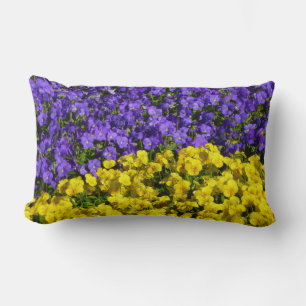 Coussin Rectangle Violons violets et jaunes colorés floraux