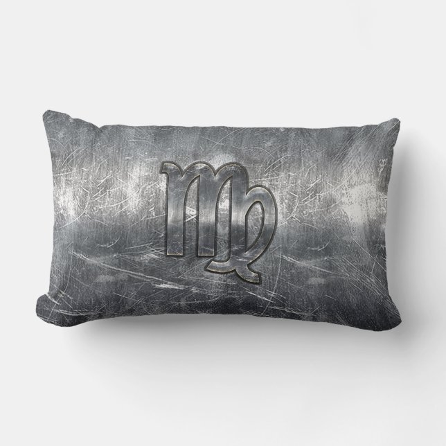 Coussin Rectangle Virgo Zodiac Sign dans Grunge Distressed Style Dec (Recto)