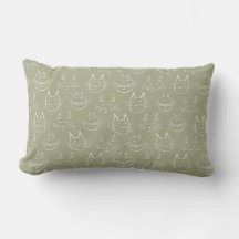 Visage de chat Illustration Sage Green