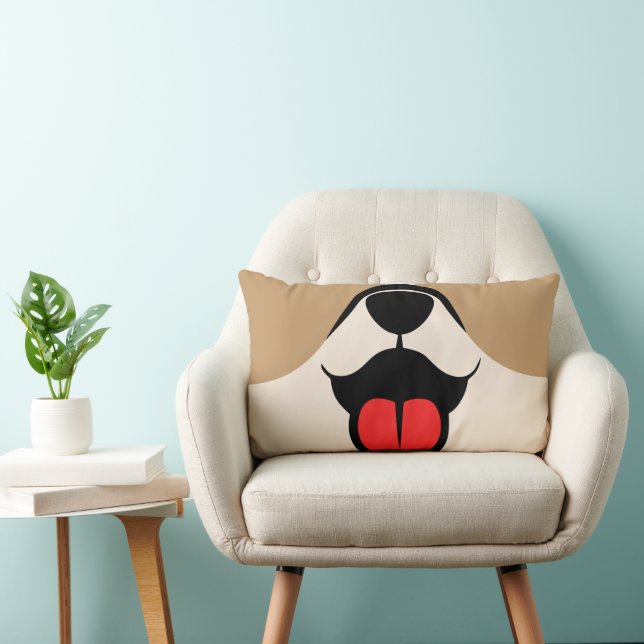 Coussin Rectangle Visage de chien (Chaise)