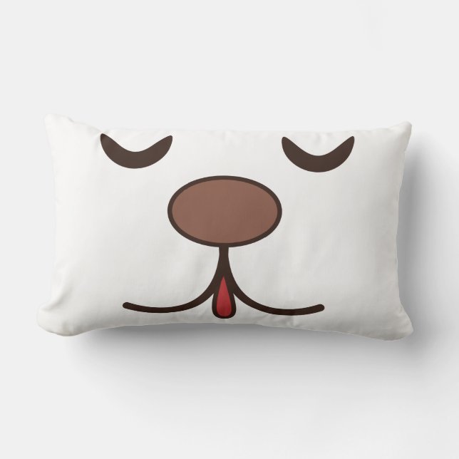 Coussin Rectangle Visage de chien mignon adorable blanc enfants (Recto)