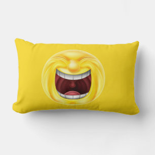 Coussin Rectangle Visage d'Emoji Rieur Drôle