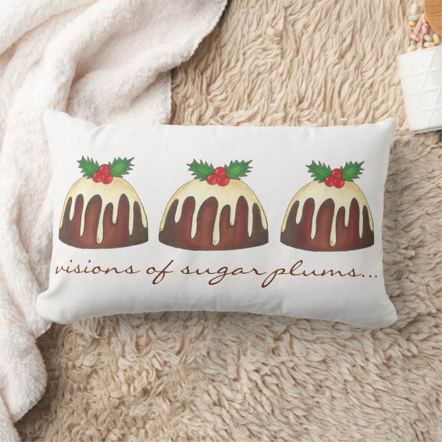 Coussin Rectangle Visions de Sugar Plums Plum Pudding Vacances (Couverture)
