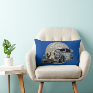 Coussin Rectangle Voiture de course retro sci-fi personnalisée