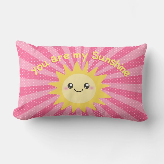 Coussin Rectangle Vous êtes mon soleil dans les roses indien (Recto)