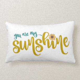 Coussin Rectangle Vous êtes My Sunshine Sunflower Typographie 