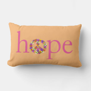 Coussin Rectangle VOYAGE Espoir & Paix Floral sur Pêche