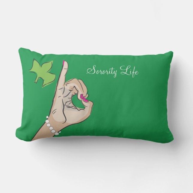 Coussin Rectangle Vraies jolies filles roses et carreau vert (Recto)