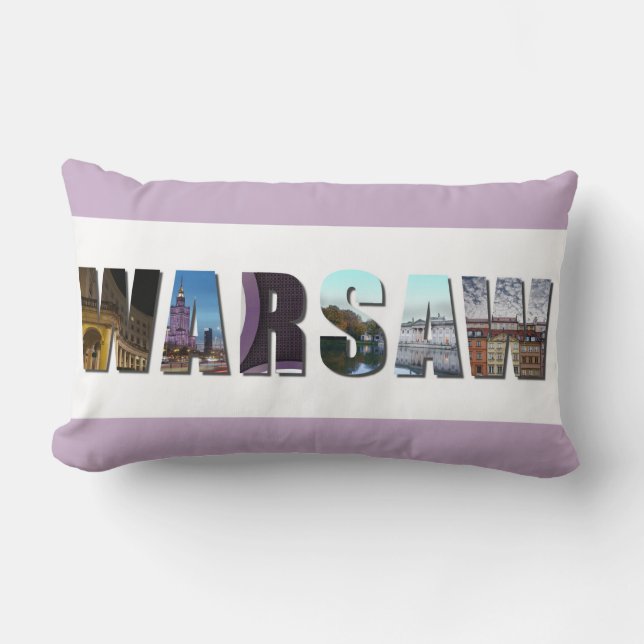 Coussin Rectangle Vues de Varsovie Pologne (Recto)