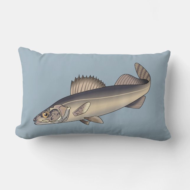 Coussin Rectangle Walleye Fish (Recto)