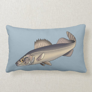 Coussin Rectangle Walleye Fish