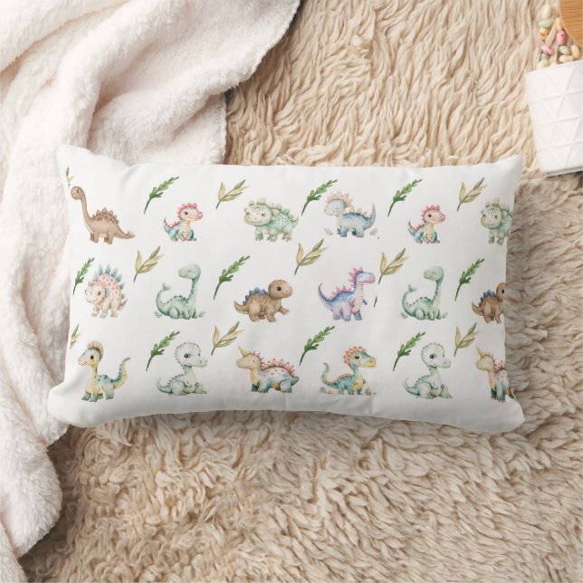 Coussin Rectangle  ​Watercolor Dino Art Throw Pillow (Couverture)