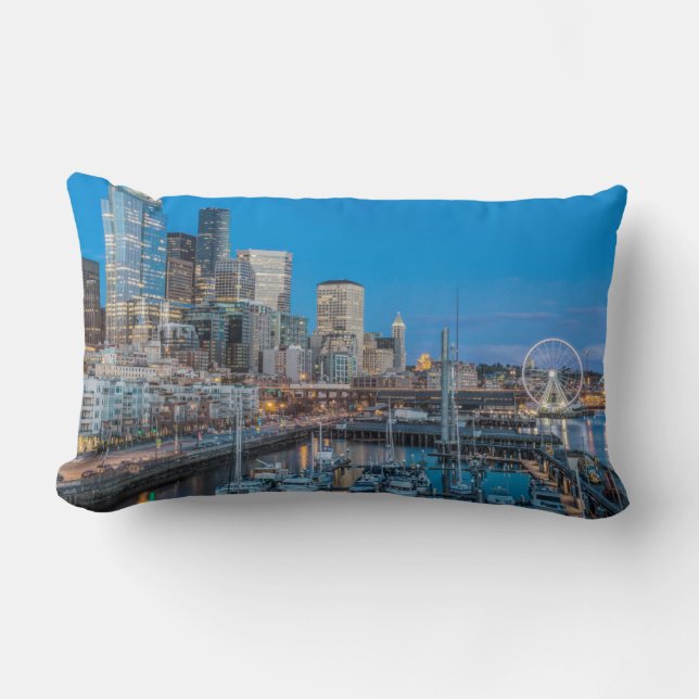 Coussin Rectangle Waterfront et Downtown (Recto)