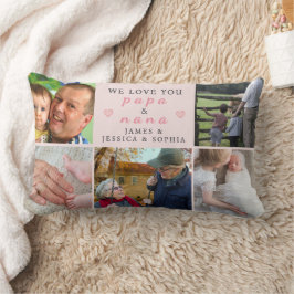 Coussin Rectangle We Love You Papa & Nana – Custom Grandkids Pillow