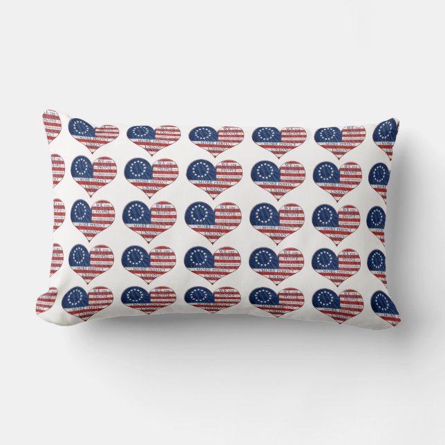 Coussin Rectangle We The People American Flag Heart (Recto)