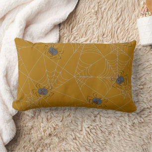 Coussin Rectangle Web et citrouilles d'araignées d'Halloween