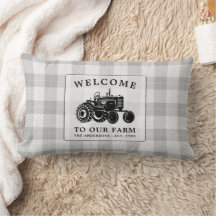 Welcome Family Nom Farm Tractor White Plaid