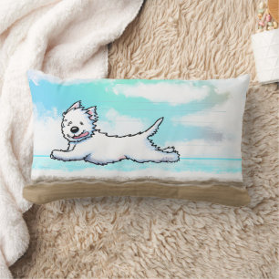 Coussin Rectangle Westie à exécution gracieuse