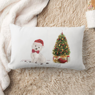 Coussin Rectangle Westin Funny Chien de Noël avec arbre