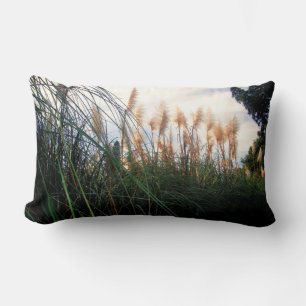 Coussin Rectangle "Whispers of the Wind : The White Pampas Grasses"