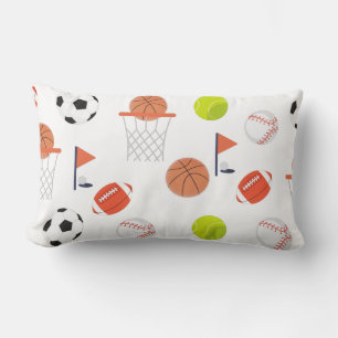 Coussin Rectangle White Sports Balls Collection de thème Lumbar Cous