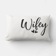 Wifey, minimalist wedding pillow 