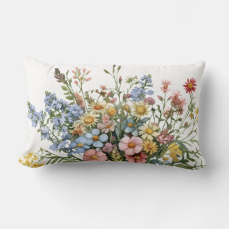 Coussin Rectangle Wildflowers Lumbar Throw Pillow